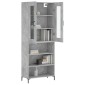vidaXL Ντουλάπι Γκρι Σκυροδέματος 69,5x34x180 εκ. Επεξεργασμένο Ξύλο