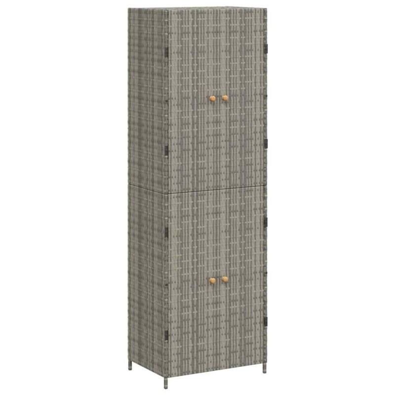 vidaXL Ντουλάπι Αποθήκευσης Κήπου Γκρι 59x40x180 εκ. από Συνθ. Ρατάν