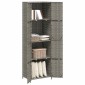 vidaXL Ντουλάπι Αποθήκευσης Κήπου Γκρι 59x40x180 εκ. από Συνθ. Ρατάν