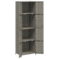 vidaXL Ντουλάπι Αποθήκευσης Κήπου Γκρι 59x40x180 εκ. από Συνθ. Ρατάν