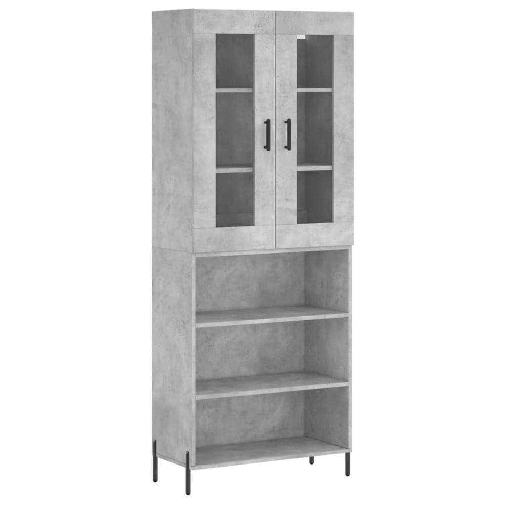 vidaXL Ντουλάπι Γκρι Σκυροδέματος 69,5x34x180 εκ. Επεξεργασμένο Ξύλο