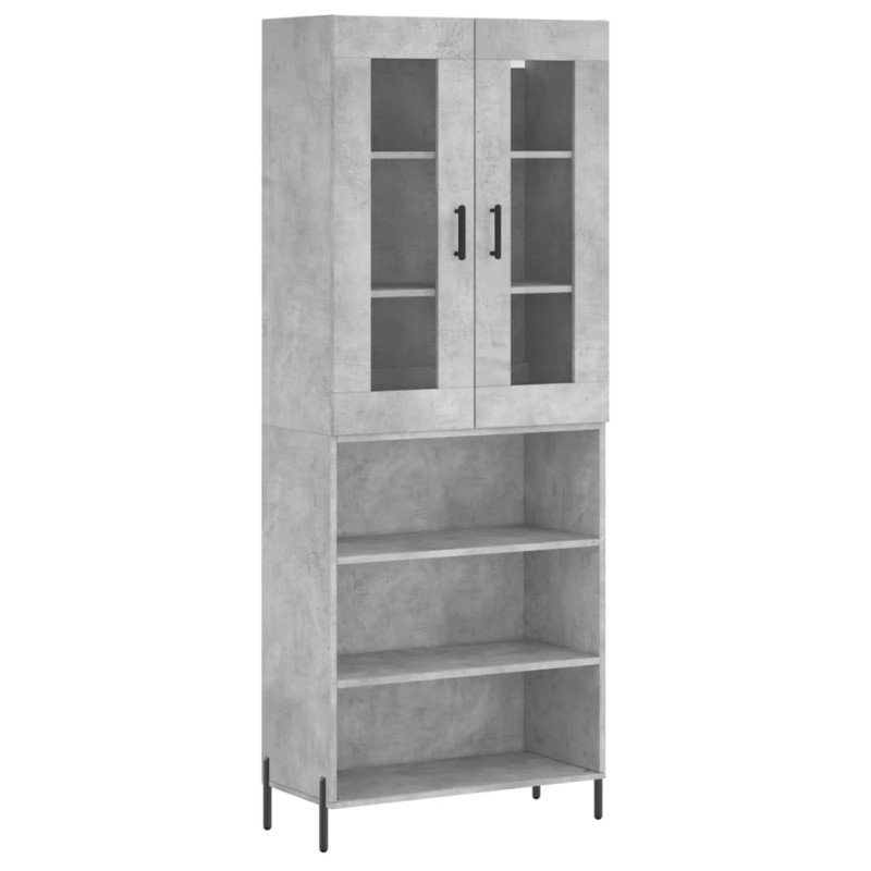 vidaXL Ντουλάπι Γκρι Σκυροδέματος 69,5x34x180 εκ. Επεξεργασμένο Ξύλο