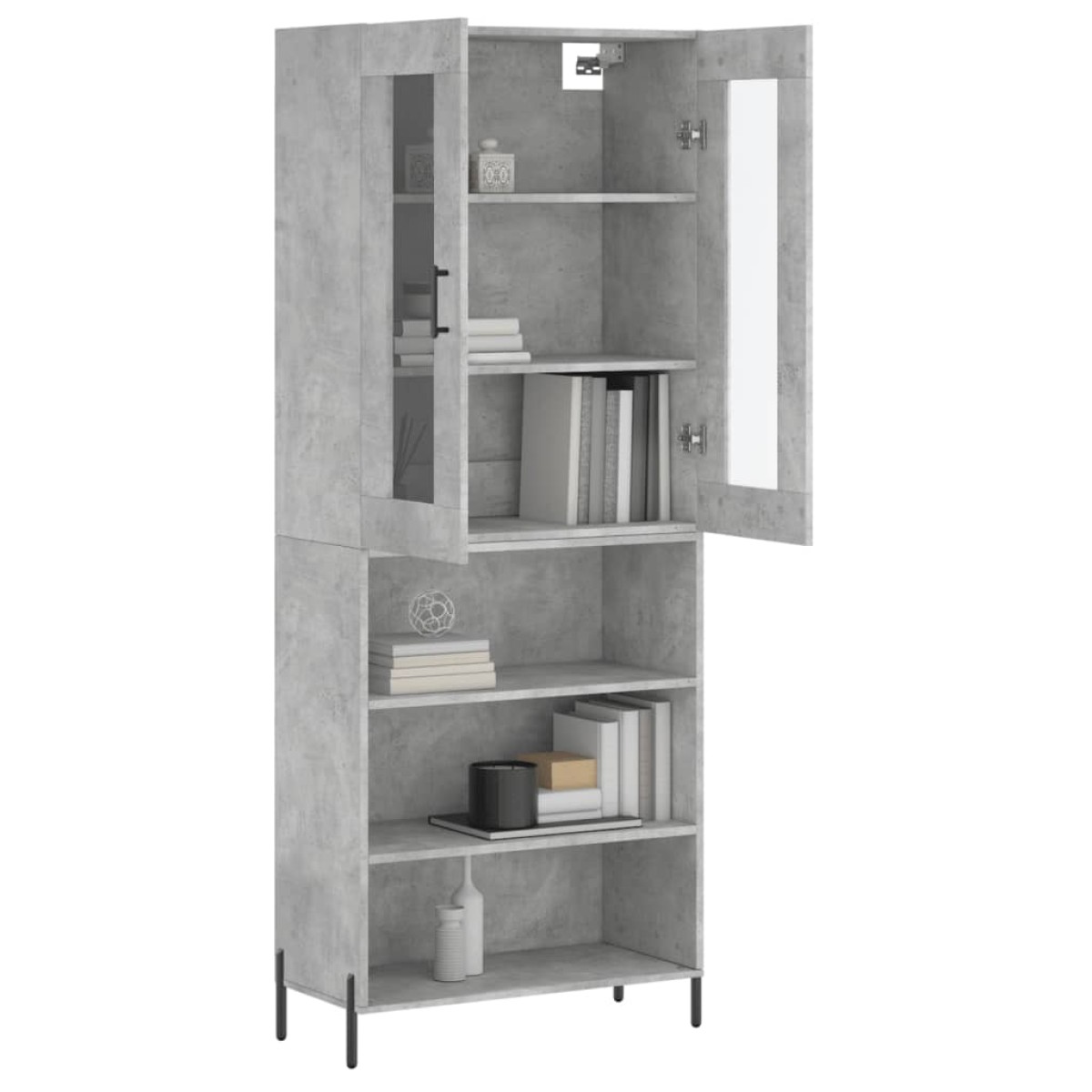 vidaXL Ντουλάπι Γκρι Σκυροδέματος 69,5x34x180 εκ. Επεξεργασμένο Ξύλο