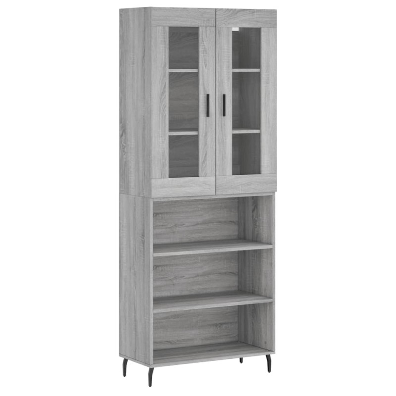 vidaXL Ντουλάπι Γκρι Sonoma 69,5 x 34 x 180 εκ. Επεξεργασμένο Ξύλο