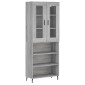 vidaXL Ντουλάπι Γκρι Sonoma 69,5 x 34 x 180 εκ. Επεξεργασμένο Ξύλο