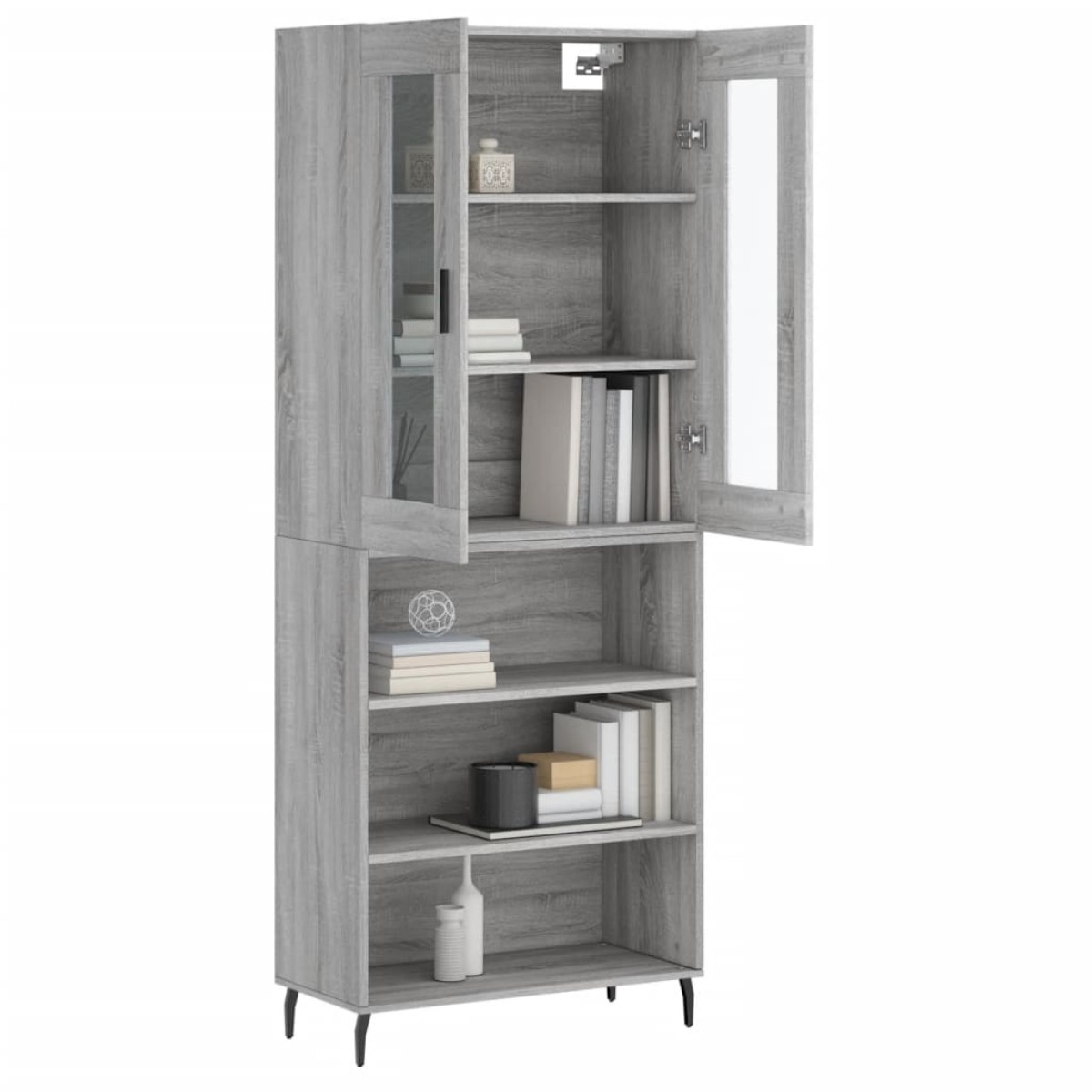 vidaXL Ντουλάπι Γκρι Sonoma 69,5 x 34 x 180 εκ. Επεξεργασμένο Ξύλο