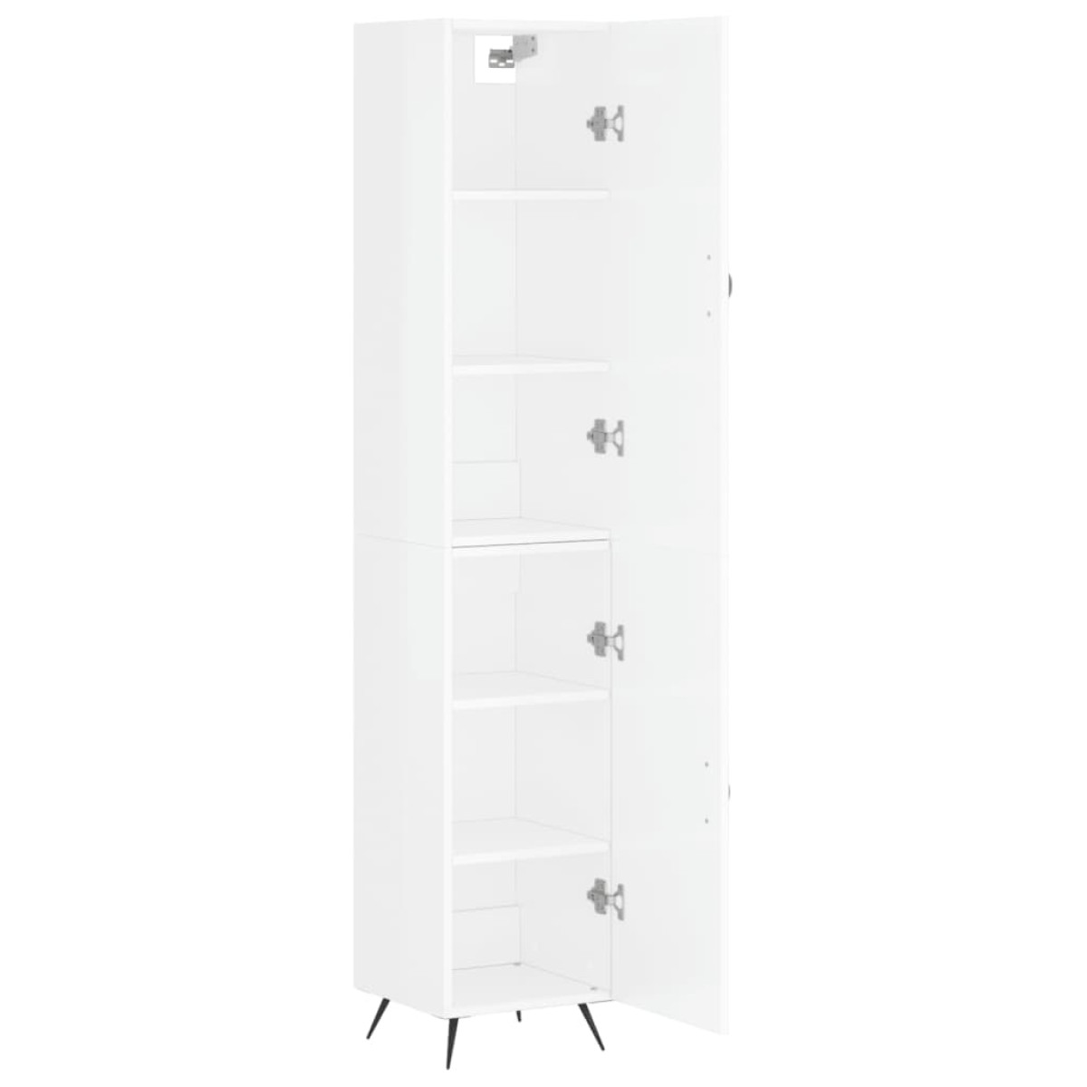 vidaXL Ντουλάπι Γυαλ. Λευκό 34,5 x 34 x 180 εκ. από Επεξεργασμένο Ξύλο