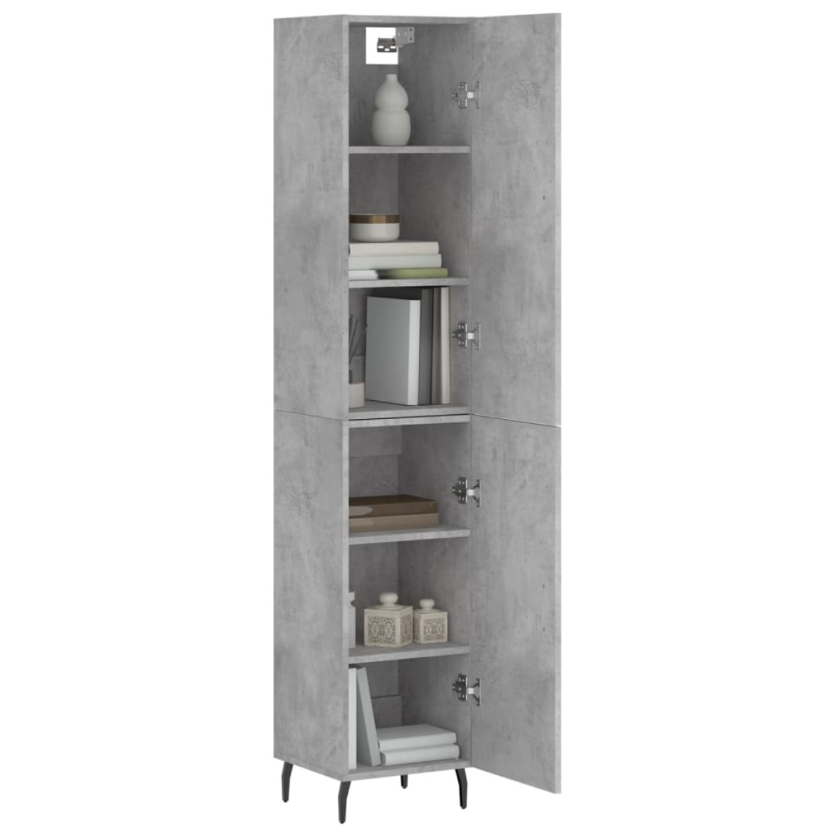 vidaXL Ντουλάπι Γκρι Σκυροδέματος 34,5x34x180 εκ. Επεξεργασμένο Ξύλο