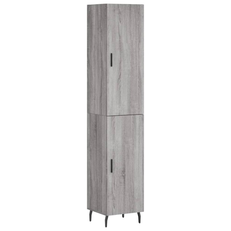 vidaXL Μπουφές Sonoma Γκρι 34,5 x 34 x 180 εκ. από Επεξεργασμένο Ξύλο