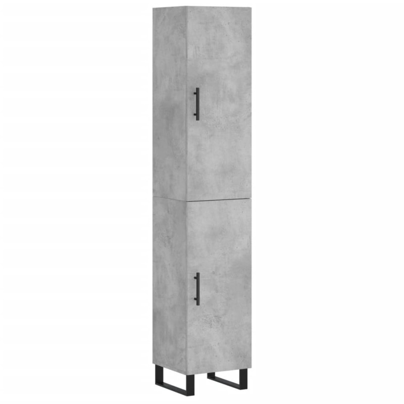 vidaXL Ντουλάπι Γκρι Σκυροδέματος 34,5x34x180 εκ. Επεξεργασμένο Ξύλο