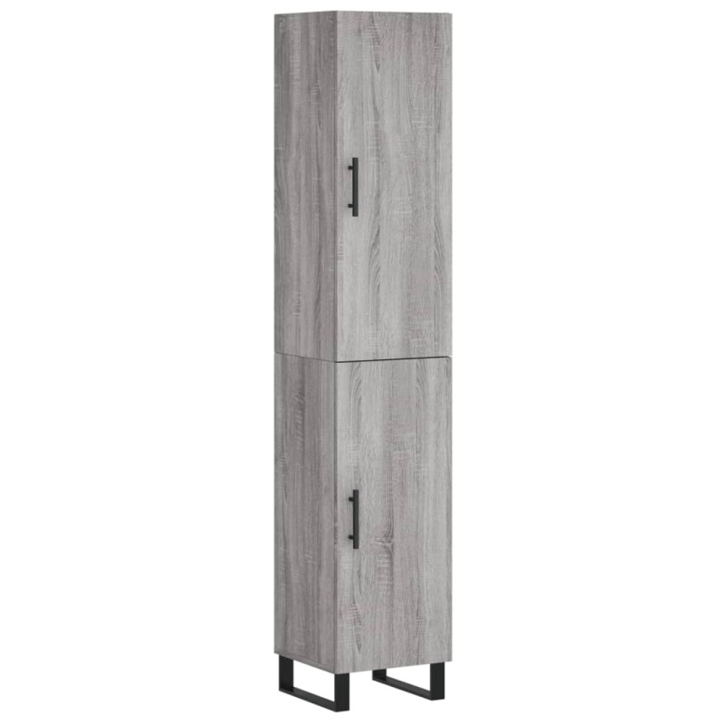 vidaXL Μπουφές Sonoma Γκρι 34,5 x 34 x 180 εκ. από Επεξεργασμένο Ξύλο
