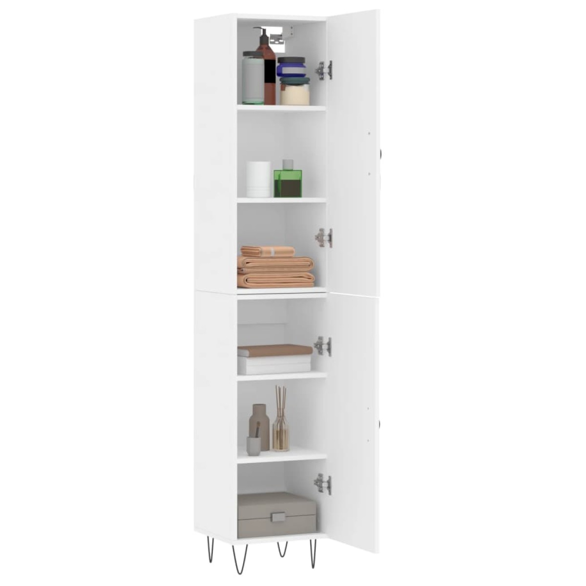 vidaXL Ντουλάπι Λευκός 34,5 x 34 x 180 εκ. από Επεξεργασμένο Ξύλο