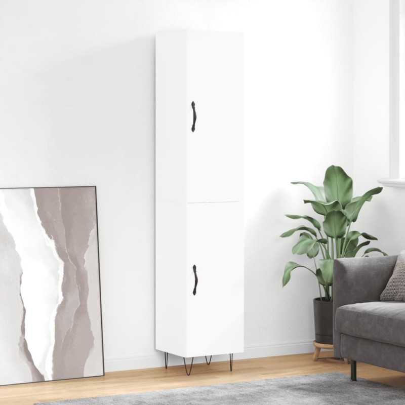 vidaXL Ντουλάπι Λευκό 34,5 x 34 x 180 εκ. από Επεξεργασμένο Ξύλο