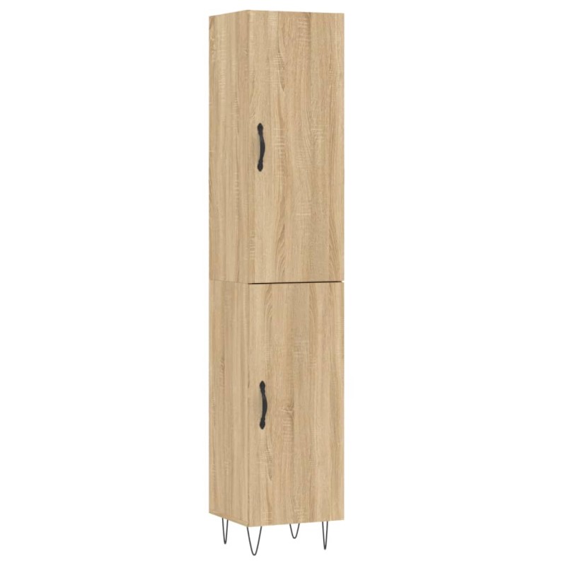 vidaXL Μπουφές Sonoma δρυς 34,5 x 34 x 180 εκ. από Επεξεργασμένο Ξύλο