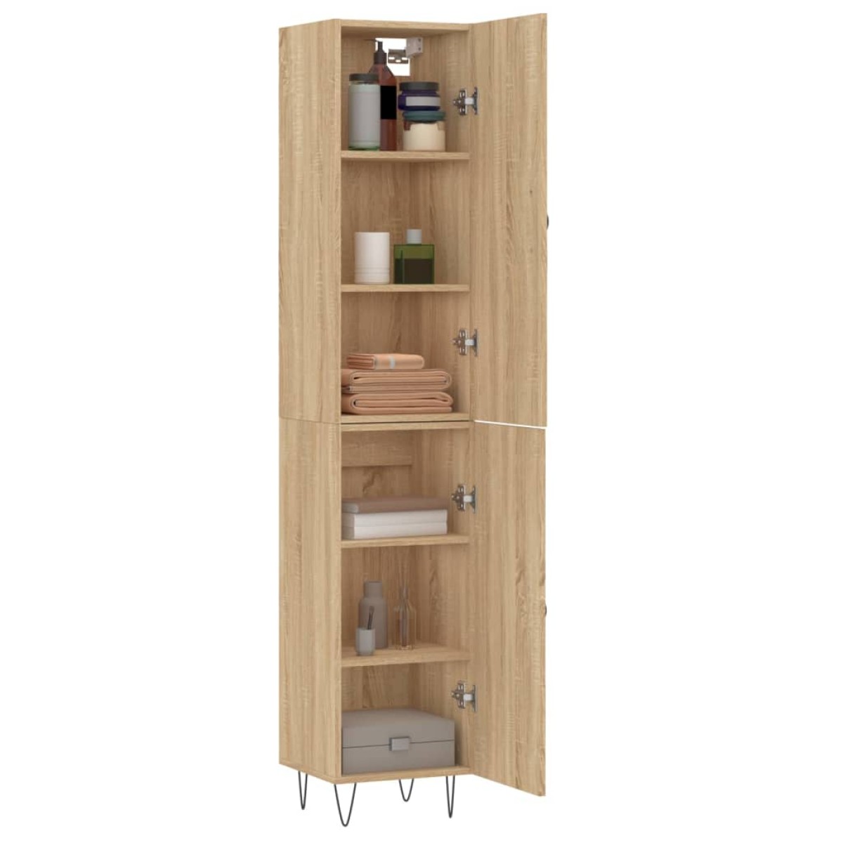 vidaXL Μπουφές Sonoma δρυς 34,5 x 34 x 180 εκ. από Επεξεργασμένο Ξύλο