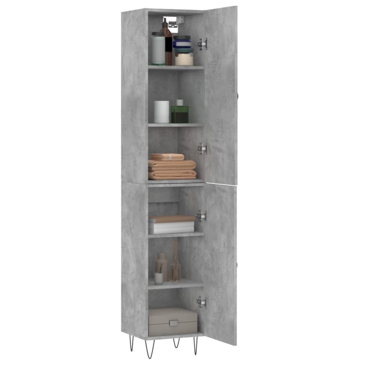 vidaXL Ντουλάπι Γκρι Σκυροδέματος 34,5x34x180 εκ. Επεξεργασμένο Ξύλο