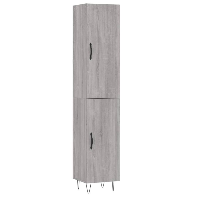 vidaXL Μπουφές Sonoma Γκρι 34,5 x 34 x 180 εκ. από Επεξεργασμένο Ξύλο