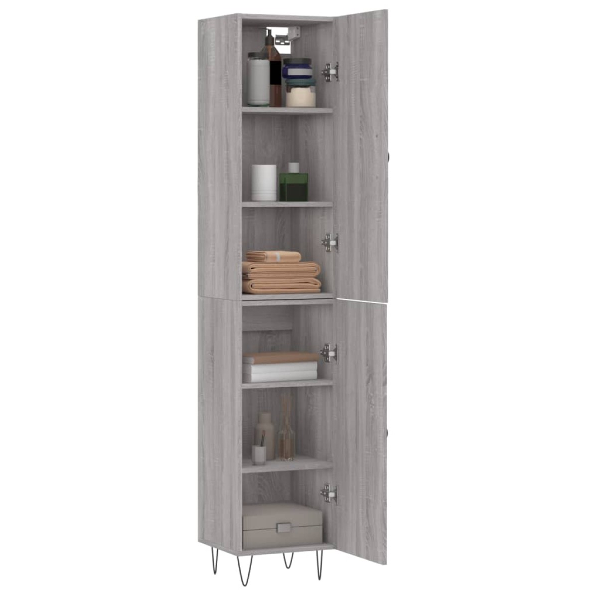 vidaXL Μπουφές Sonoma Γκρι 34,5 x 34 x 180 εκ. από Επεξεργασμένο Ξύλο