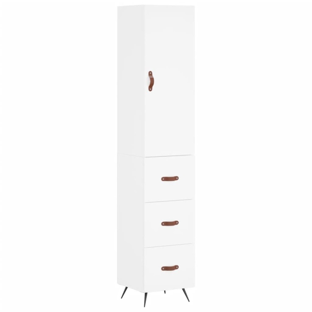 vidaXL Ντουλάπι Λευκό 34,5 x 34 x 180 εκ. από Επεξεργασμένο Ξύλο