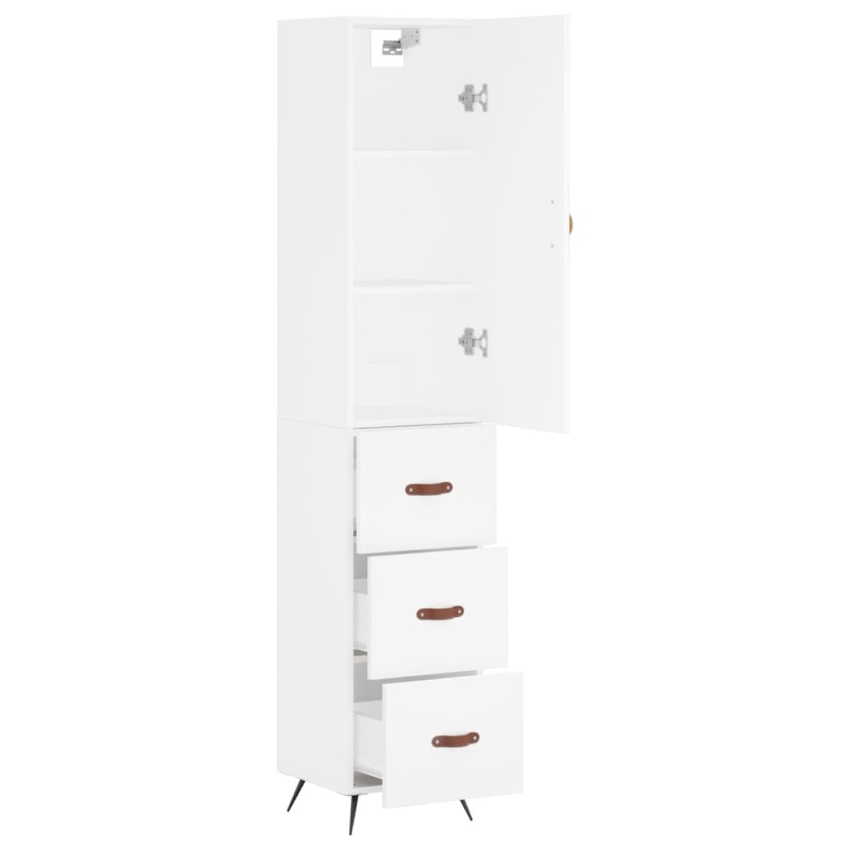 vidaXL Ντουλάπι Λευκός 34,5 x 34 x 180 εκ. από Επεξεργασμένο Ξύλο