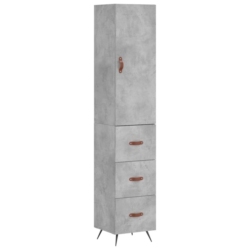 vidaXL Ντουλάπι Γκρι Σκυροδέματος 34,5x34x180 εκ. Επεξεργασμένο Ξύλο