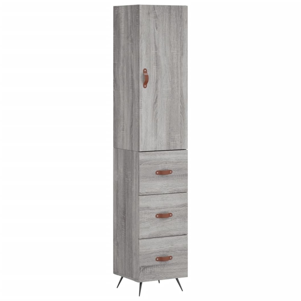 vidaXL Μπουφές Sonoma Γκρι 34,5 x 34 x 180 εκ. από Επεξεργασμένο Ξύλο
