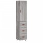 vidaXL Μπουφές Sonoma Γκρι 34,5 x 34 x 180 εκ. από Επεξεργασμένο Ξύλο