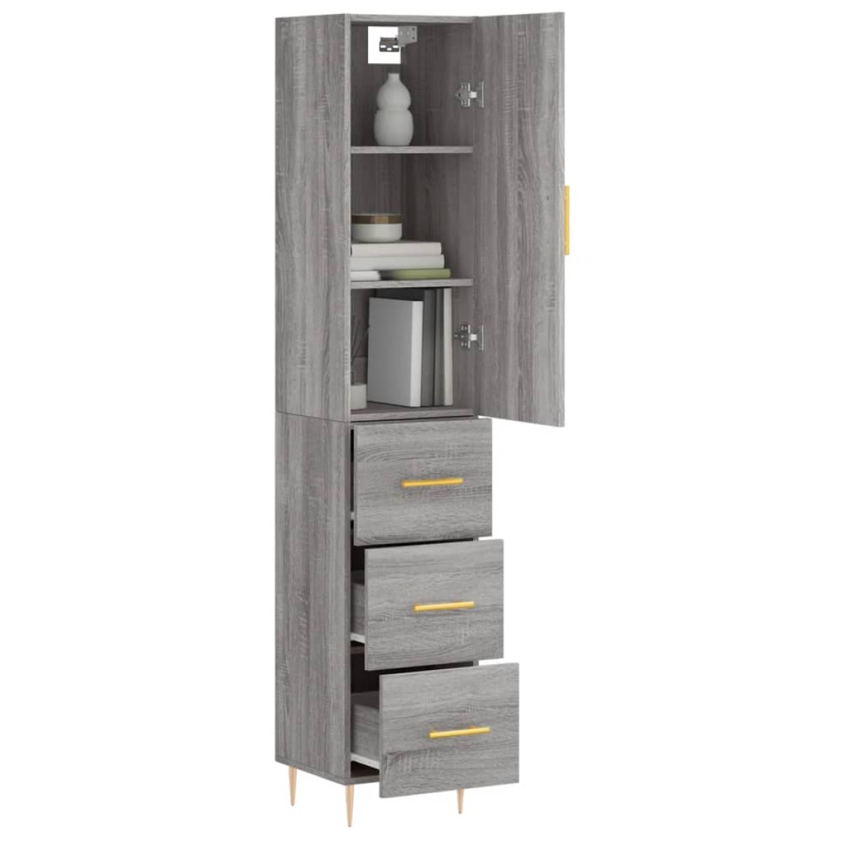 vidaXL Μπουφές Sonoma Γκρι 34,5 x 34 x 180 εκ. από Επεξεργασμένο Ξύλο