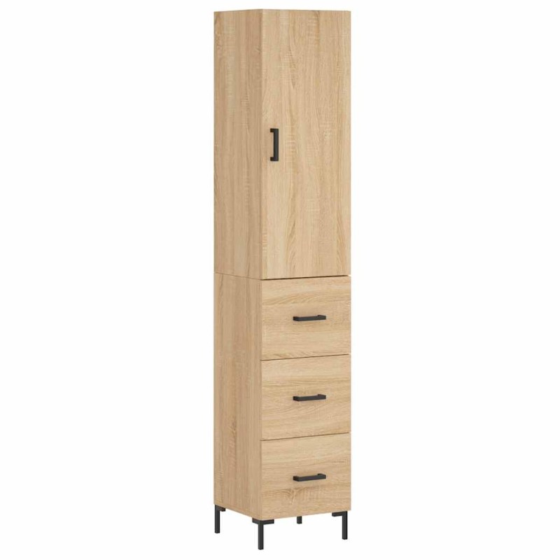 vidaXL Μπουφές Sonoma δρυς 34,5 x 34 x 180 εκ. από Επεξεργασμένο Ξύλο