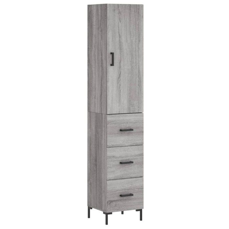 vidaXL Μπουφές Sonoma Γκρι 34,5 x 34 x 180 εκ. από Επεξεργασμένο Ξύλο