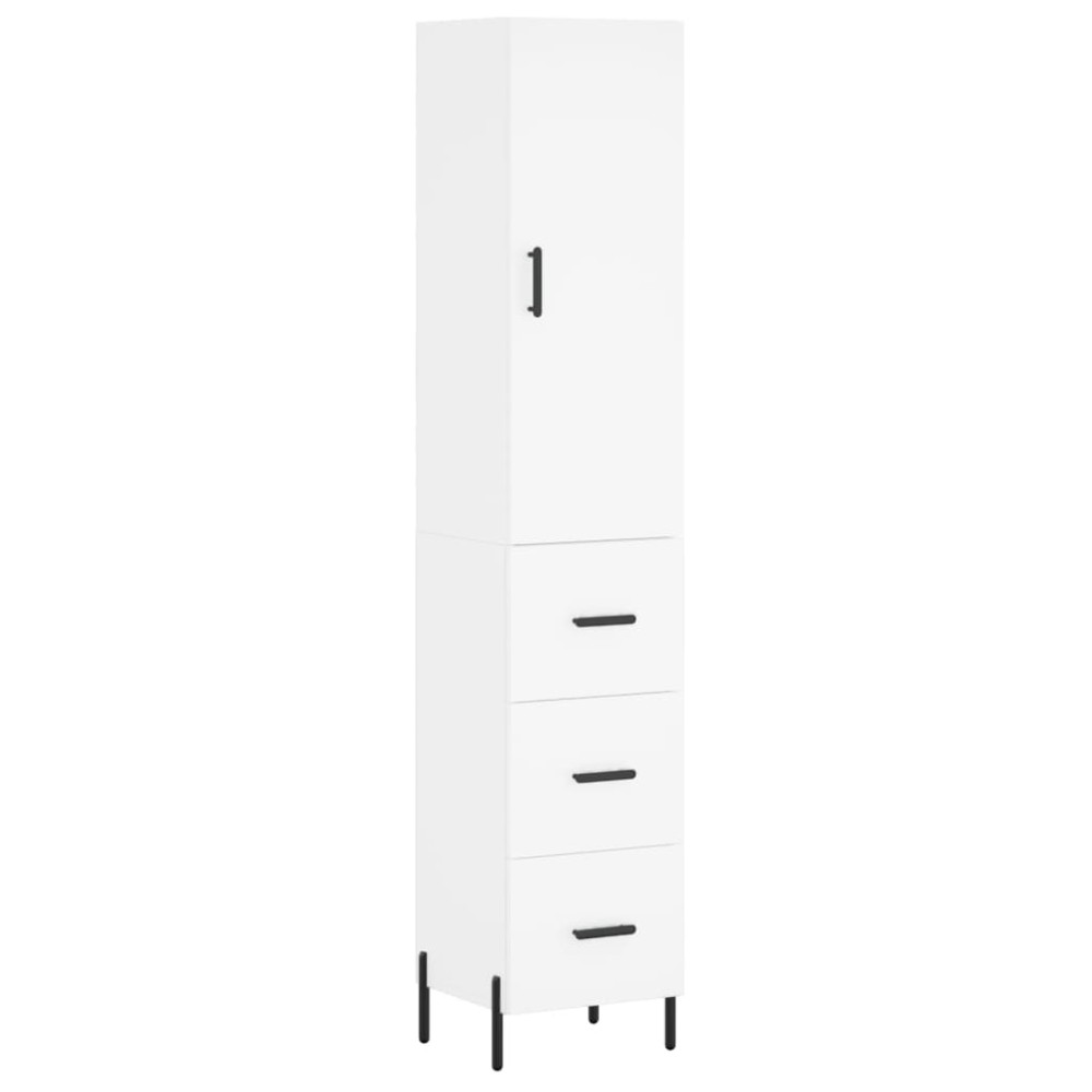 vidaXL Ντουλάπι Λευκό 34,5 x 34 x 180 εκ. από Επεξεργασμένο Ξύλο