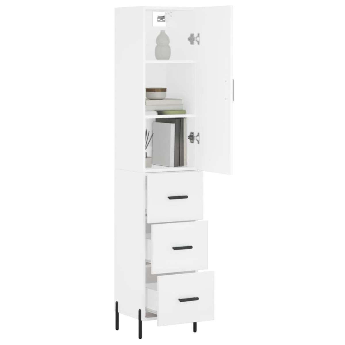 vidaXL Ντουλάπι Λευκός 34,5 x 34 x 180 εκ. από Επεξεργασμένο Ξύλο