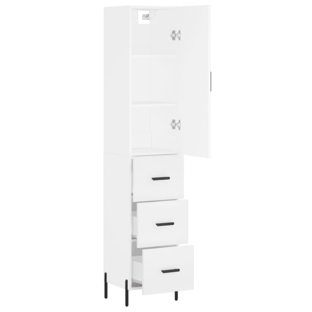vidaXL Ντουλάπι Λευκός 34,5 x 34 x 180 εκ. από Επεξεργασμένο Ξύλο