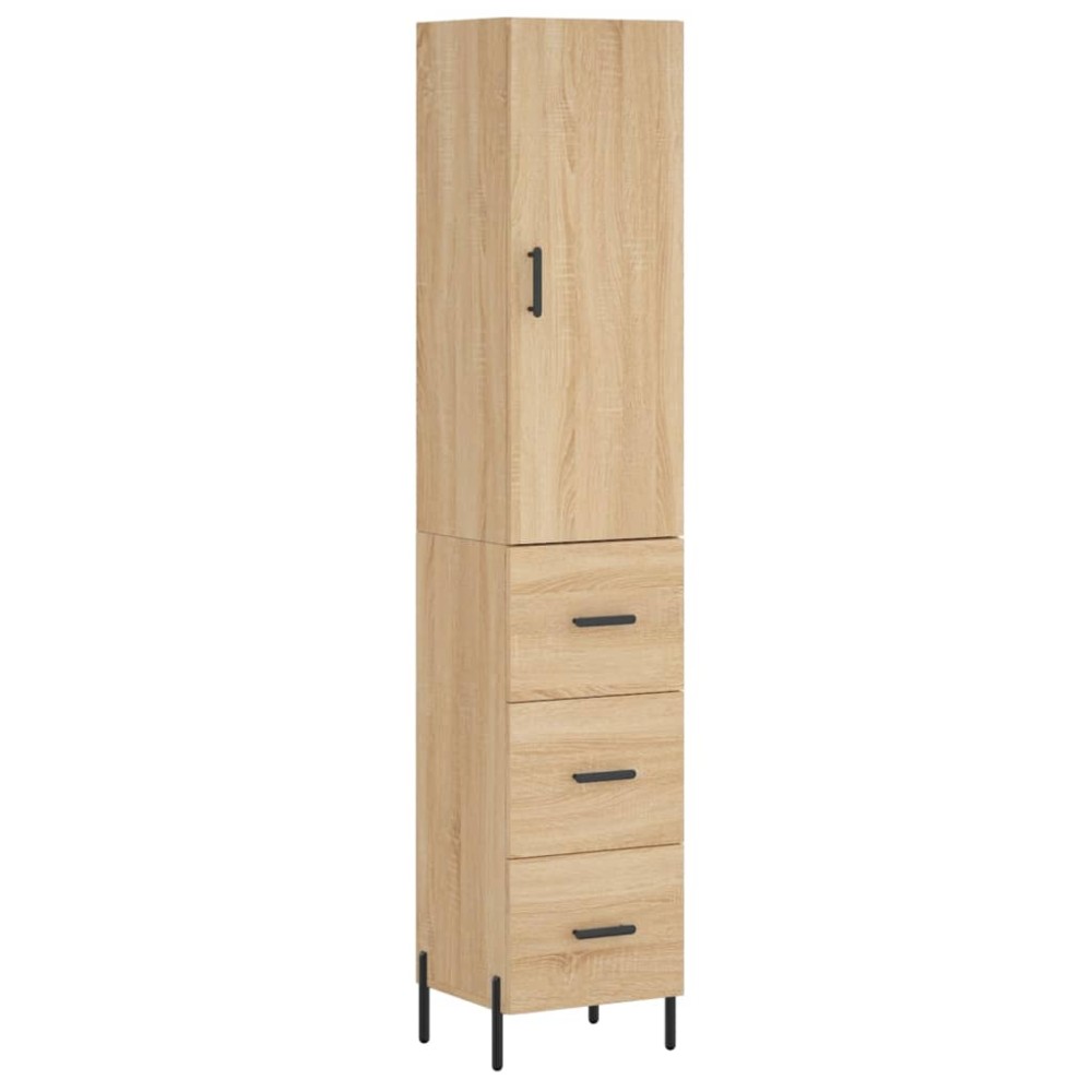 vidaXL Μπουφές Sonoma δρυς 34,5 x 34 x 180 εκ. από Επεξεργασμένο Ξύλο