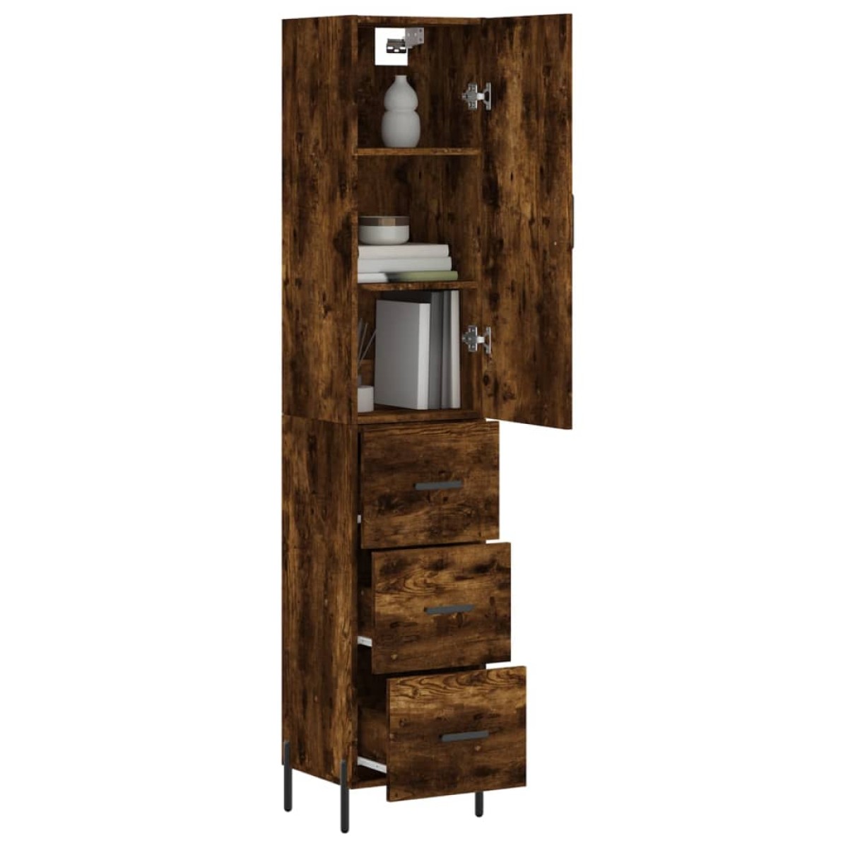 vidaXL Ντουλάπι Καπνιστή δρυς 34,5x34x180 εκ. από Επεξεργασμένο Ξύλο
