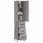 vidaXL Μπουφές Sonoma Γκρι 34,5 x 34 x 180 εκ. από Επεξεργασμένο Ξύλο
