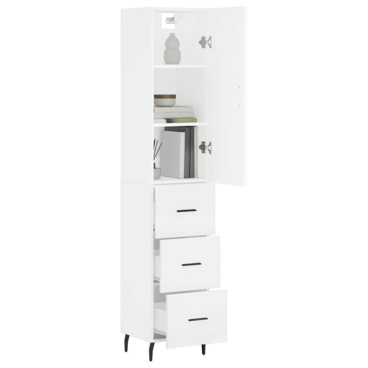 vidaXL Ντουλάπι Λευκός 34,5 x 34 x 180 εκ. από Επεξεργασμένο Ξύλο