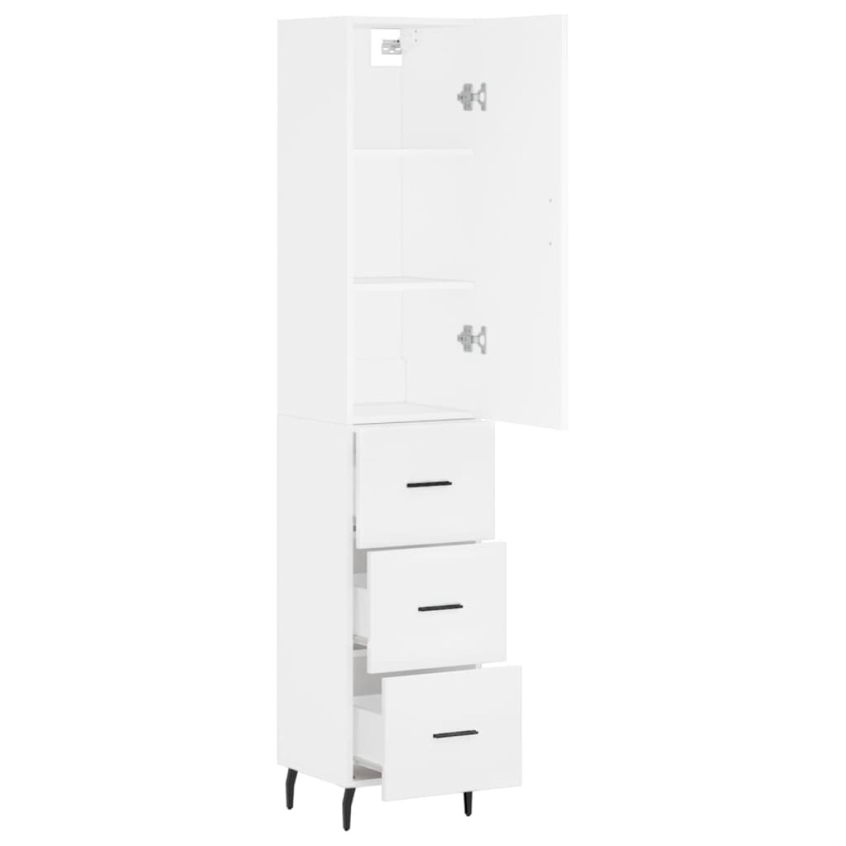 vidaXL Ντουλάπι Λευκός 34,5 x 34 x 180 εκ. από Επεξεργασμένο Ξύλο