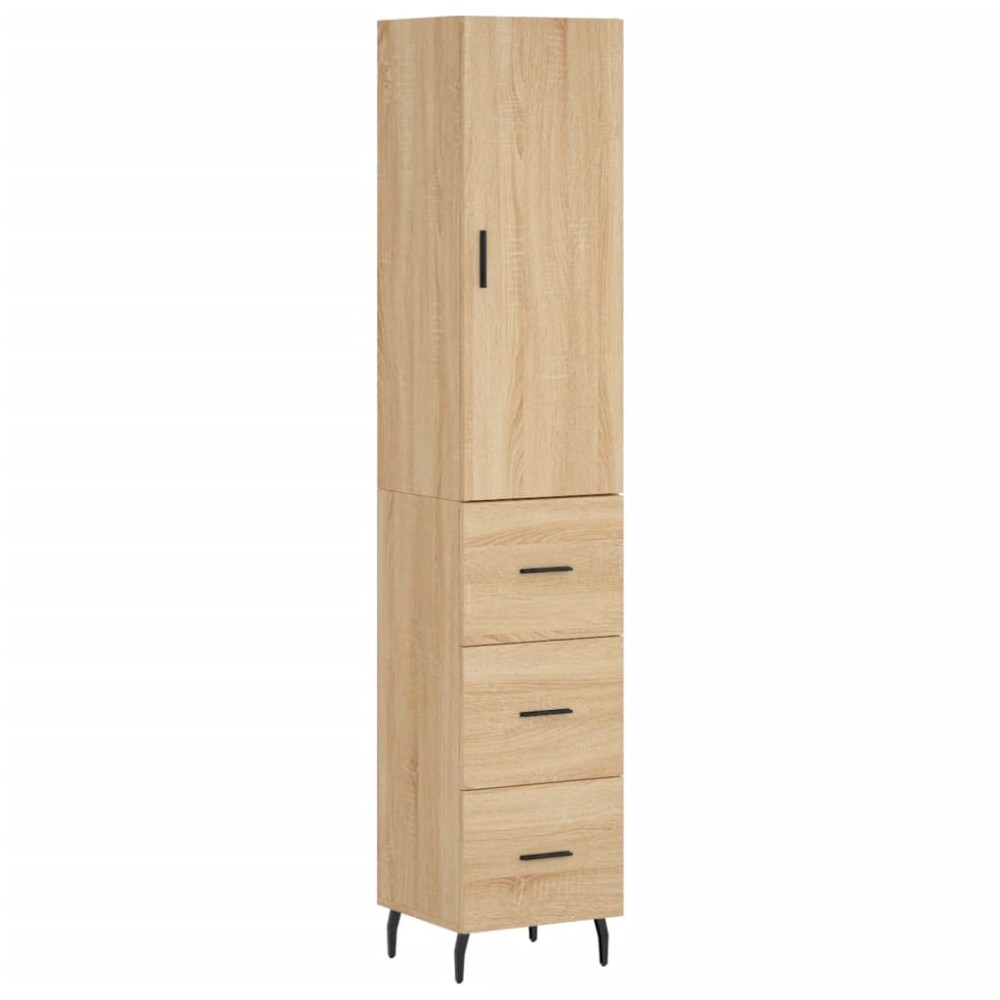 vidaXL Μπουφές Sonoma δρυς 34,5 x 34 x 180 εκ. από Επεξεργασμένο Ξύλο