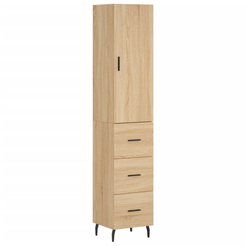 vidaXL Μπουφές Sonoma δρυς 34,5 x 34 x 180 εκ. από Επεξεργασμένο Ξύλο