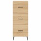vidaXL Μπουφές Sonoma δρυς 34,5 x 34 x 180 εκ. από Επεξεργασμένο Ξύλο