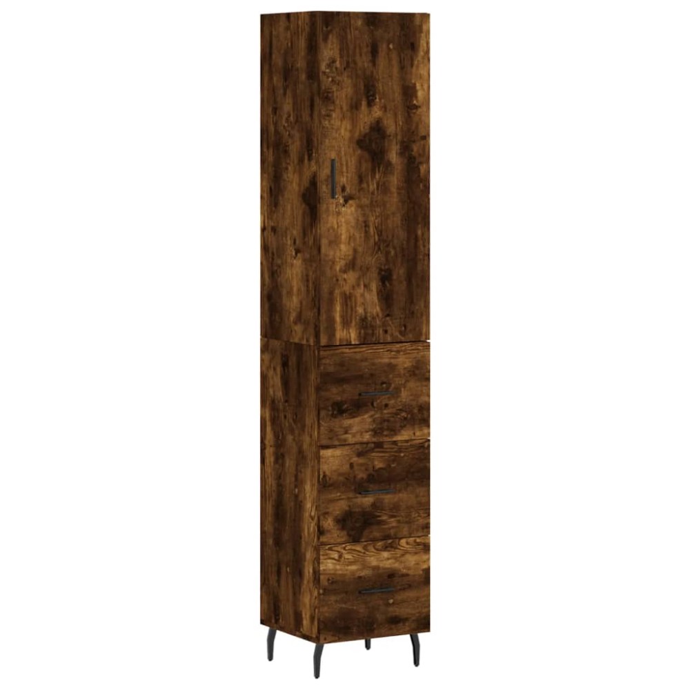 vidaXL Ντουλάπι Καπνιστή δρυς 34,5x34x180 εκ. από Επεξεργασμένο Ξύλο