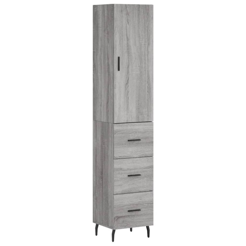 vidaXL Μπουφές Sonoma Γκρι 34,5 x 34 x 180 εκ. από Επεξεργασμένο Ξύλο