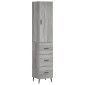 vidaXL Μπουφές Sonoma Γκρι 34,5 x 34 x 180 εκ. από Επεξεργασμένο Ξύλο