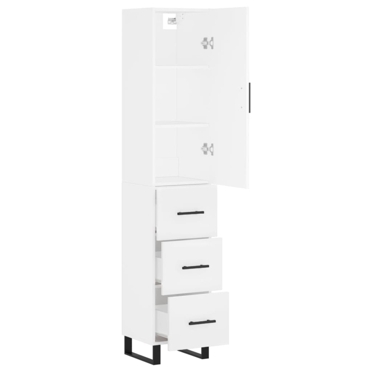 vidaXL Ντουλάπι Λευκός 34,5 x 34 x 180 εκ. από Επεξεργασμένο Ξύλο