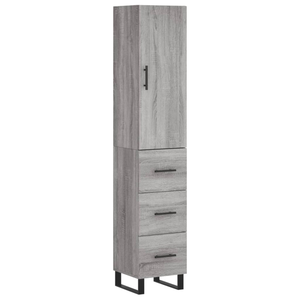 vidaXL Μπουφές Sonoma Γκρι 34,5 x 34 x 180 εκ. από Επεξεργασμένο Ξύλο