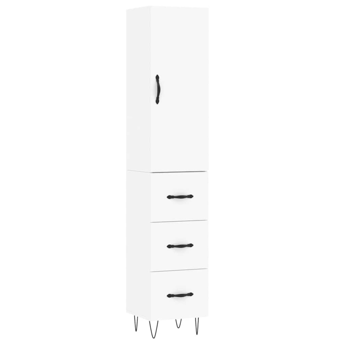 vidaXL Ντουλάπι Λευκός 34,5 x 34 x 180 εκ. από Επεξεργασμένο Ξύλο