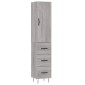 vidaXL Μπουφές Sonoma Γκρι 34,5 x 34 x 180 εκ. από Επεξεργασμένο Ξύλο