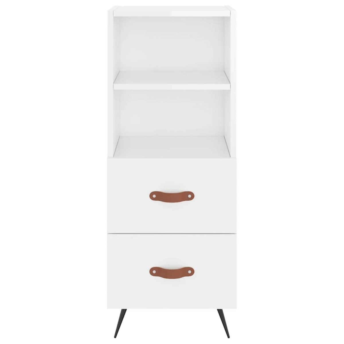 vidaXL Ντουλάπι Γυαλ. Λευκό 34,5 x 34 x 180 εκ. από Επεξεργασμένο Ξύλο