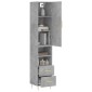 vidaXL Ντουλάπι Γκρι Σκυροδέματος 34,5x34x180 εκ. Επεξεργασμένο Ξύλο